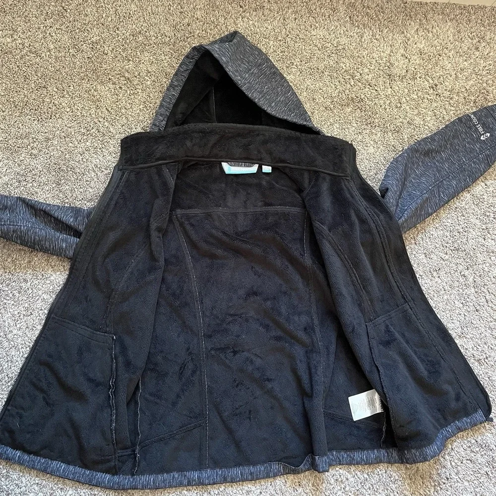 Free Country Jacket Women's Medium Black/Gray Full Zip Hood - Picture 3 of 10